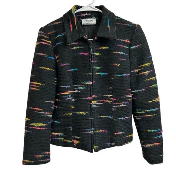 Giancarlo Ferrari Jackets & Blazers - Giancarlo Ferrari Women Petite Size 6P Tweed Multicolor Lined Long Sleeve Jacket